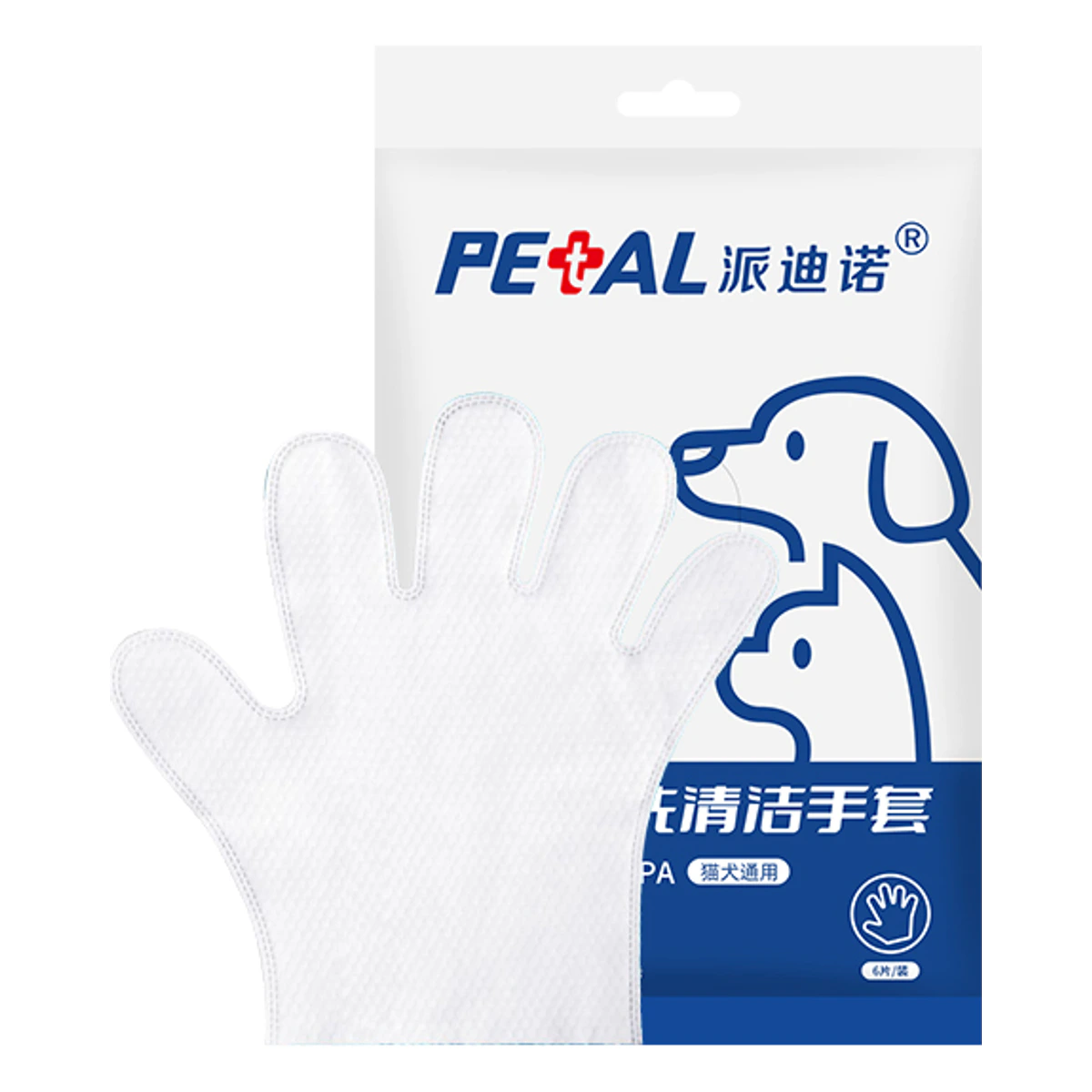 宠物免洗手套湿巾 · 6片装